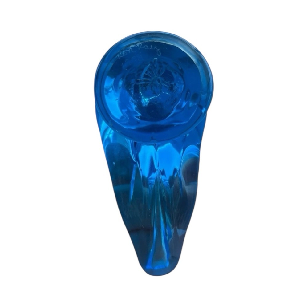 Vtg Blue Bird of Happiness Glass Figurine Hand Blown Ron Ray Signed 1989 2.5" - Picture 3 of 6